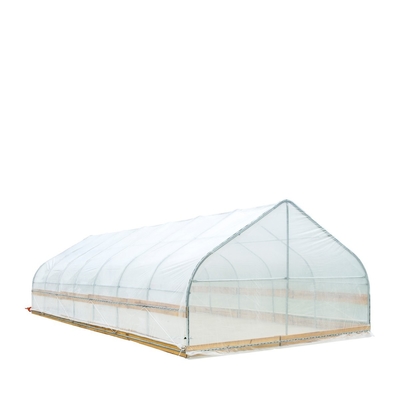 सब्जियों के लिए गोल आर्क प्लास्टिक फिल्म सिंगल स्पैन ग्रीनहाउस 9x30m