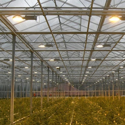 कृषि फार्म मल्टीस्पैन पॉली कार्बोनेट पैनल ग्रीनहाउस छायांकन प्रणाली के साथ